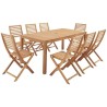 Salon de jardin en bois eucalyptus FSC 8 personnes - Table 180 x 90 cm