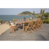 Ensemble repas de jardin 8 a 12 personnes - Table extensible 200/250/3