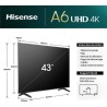 TV LED - HISENSE - 43A6N - 43'' (108 cm) - 4K UHD 3840x2160 - 60Hz - H