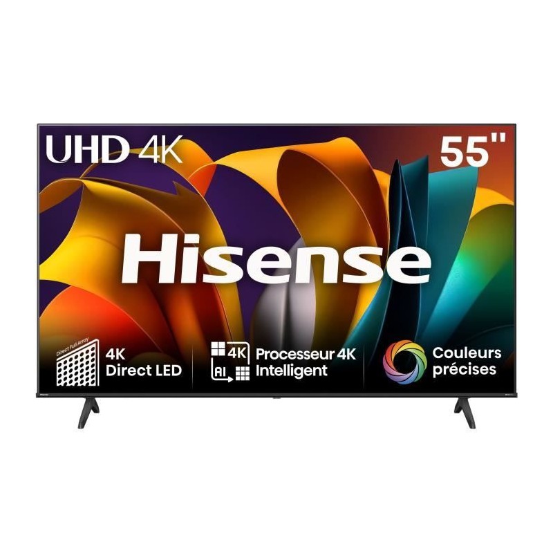 TV LED - HISENSE - 55A6N - 55 (139 cm) - Bords ultra fins - 4K UHD (38 TV LED - HISENSE - 55A6N - 55 (139 cm) - Bords ultra fins - 4K UHD (38