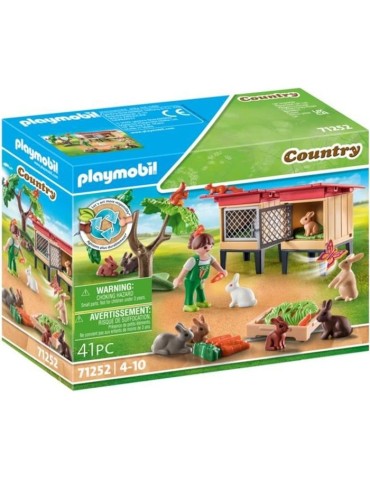PLAYMOBIL - 71252 - Country La Ferme - Enfant avec enclos et lapins