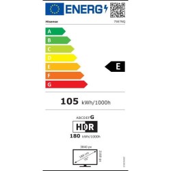 Hisense 75E7NQ - TV QLED 75 (189 cm) - 4K UHD 3840x2160 - HDR10+ - TV
