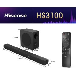 Barre de son - HISENSE - Caisson de basses sans fil - Bluetooth - 3.1