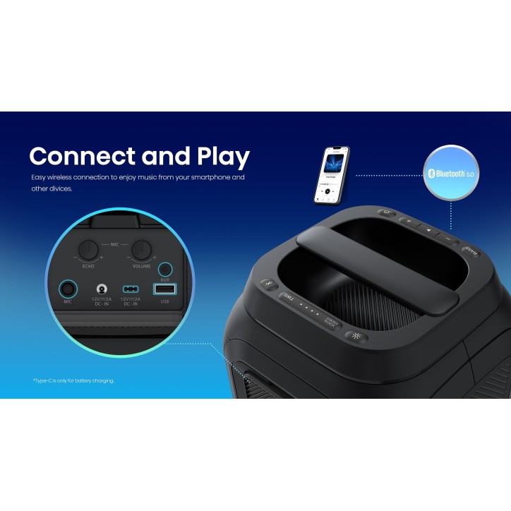 Enceinte nomade - HISENSE - Bluetooth - Max 160 W
