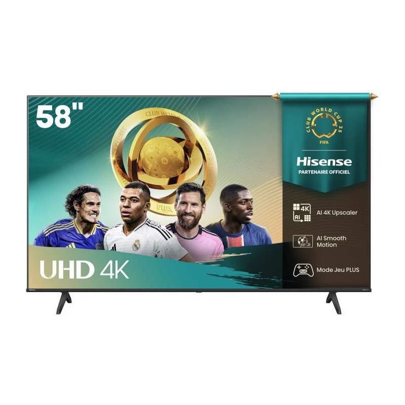 Hisense 58A6Q - TV LED 55 (139 cm) - 4K UHD 3840x2160 - HDR10+ - TV co Hisense 58A6Q - TV LED 55 (139 cm) - 4K UHD 3840x2160 - HDR10+ - TV co