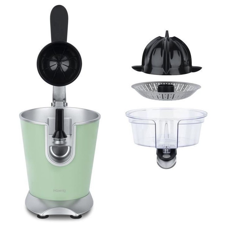 H.KoeNIG/AGR88 - Presse agrumes - Puissance : 160W - Silencieux - Systeme anti-gouttes - Corps en acier inoxydable - Sans BPA H.KoeNIG/AGR88 - Presse agrumes - Puissance : 160W - Silencieux - Systeme anti-gouttes - Corps en acier inoxydable - Sans BPA
