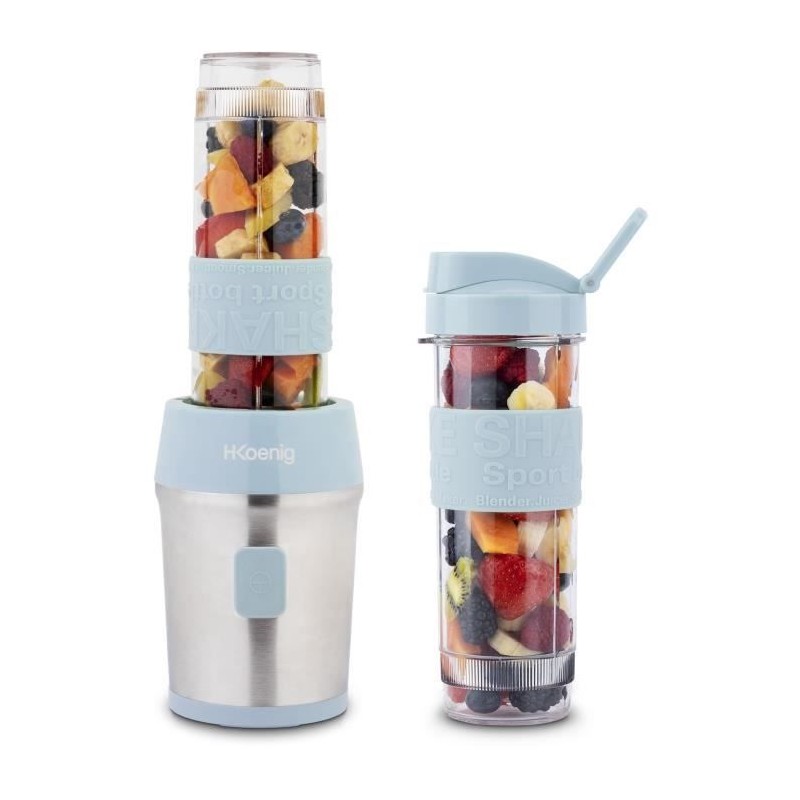 Mini blender - H.KoeNIG - SMOO16 - 300 W - 570 mL - Bleu pastel - 2 go Mini blender - H.KoeNIG - SMOO16 - 300 W - 570 mL - Bleu pastel - 2 go