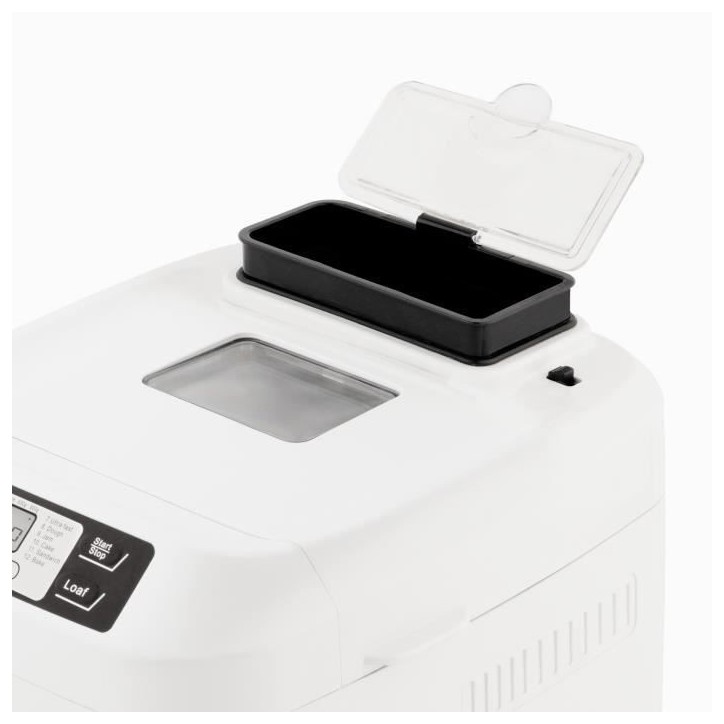 Machine a pain HKoeNIG - BAKE340 - 12 programmes - 3 niveaux de cuisson - Jusqu'a 800g de pain - 550W - Blanc Machine a pain HKoeNIG - BAKE340 - 12 programmes - 3 niveaux de cuisson - Jusqu'a 800g de pain - 550W - Blanc