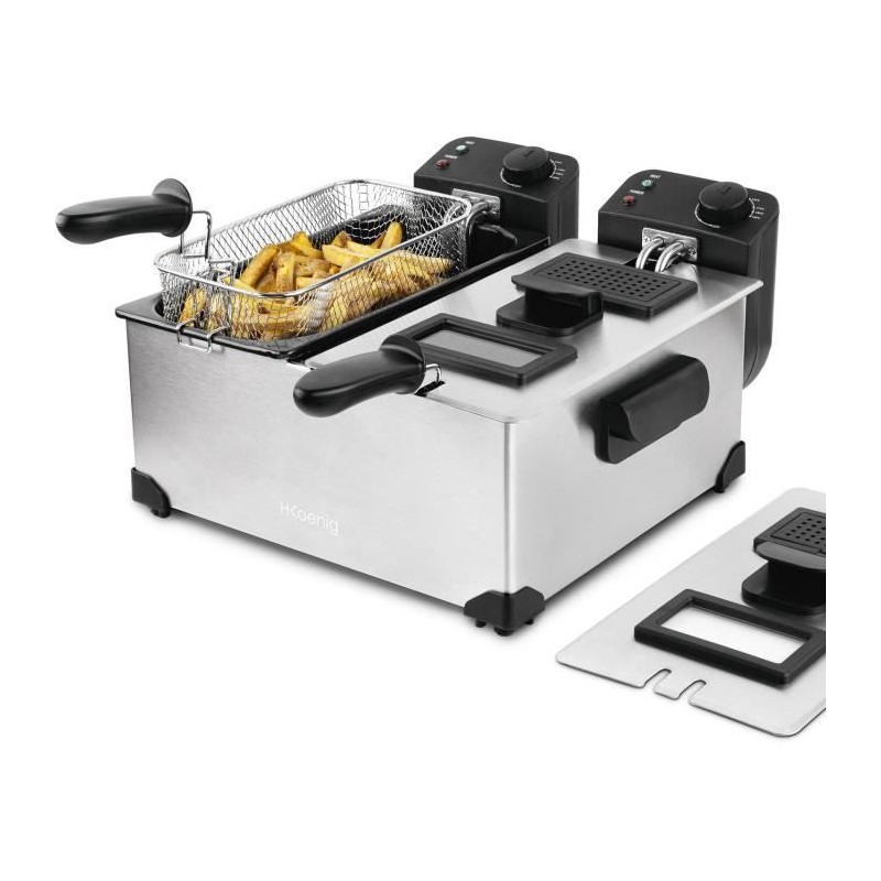 Friteuse HKoeNIG - DFX600 - Double Cuve 2x3L - Thermostats indépendan Friteuse HKoeNIG - DFX600 - Double Cuve 2x3L - Thermostats indépendan