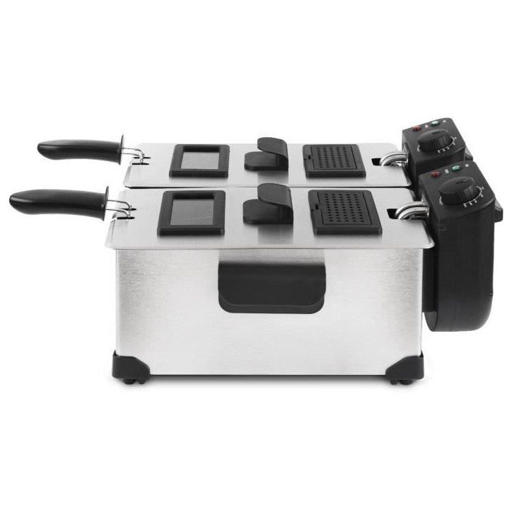 Friteuse HKoeNIG - DFX600 - Double Cuve 2x3L - Thermostats indépendants - Paniers amovibles - Acier inoxydable - 3600W Friteuse HKoeNIG - DFX600 - Double Cuve 2x3L - Thermostats indépendants - Paniers amovibles - Acier inoxydable - 3600W