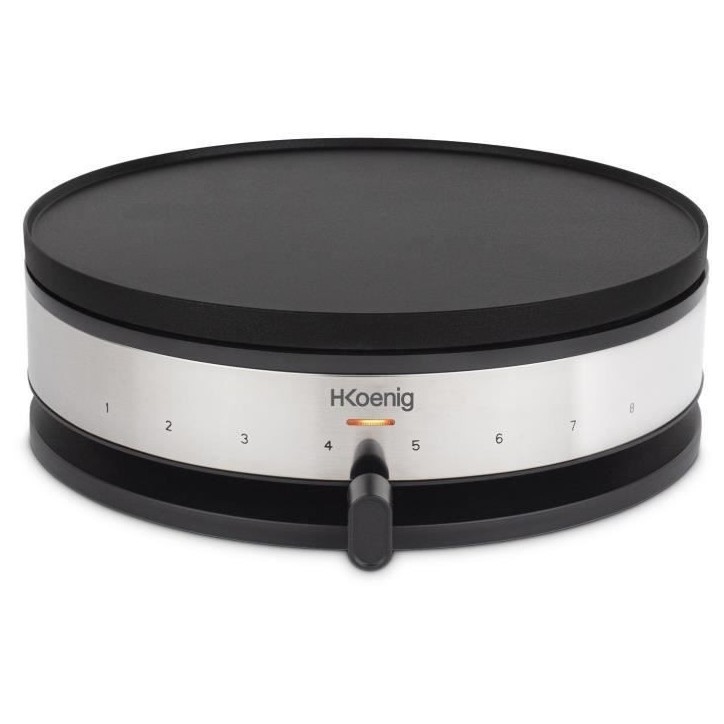 Crepiere HKoeNIG - KREP56 - Plaque réversible amovible - Surface de cuisson 33 cm - 1500W - Noir/Acier