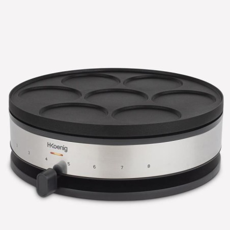 Crepiere HKoeNIG - KREP56 - Plaque réversible amovible - Surface de cuisson 33 cm - 1500W - Noir/Acier