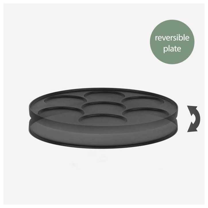 Crepiere HKoeNIG - KREP56 - Plaque réversible amovible - Surface de cuisson 33 cm - 1500W - Noir/Acier