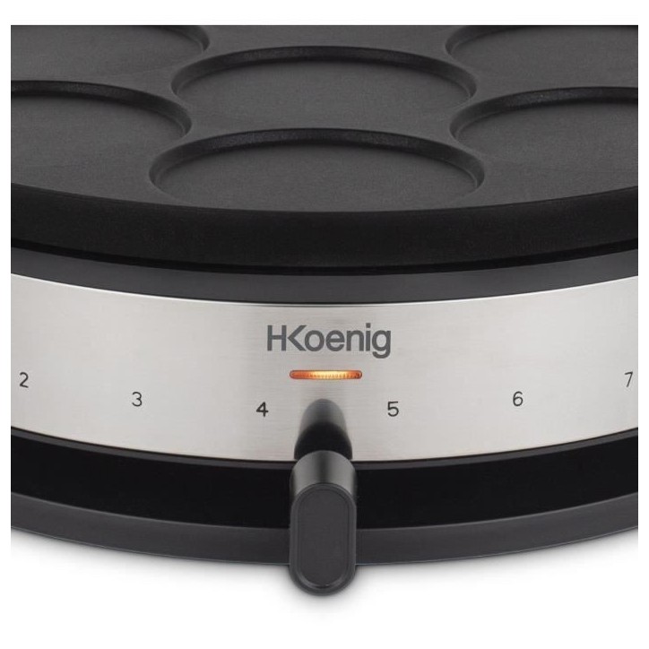 Crepiere HKoeNIG - KREP56 - Plaque réversible amovible - Surface de cuisson 33 cm - 1500W - Noir/Acier