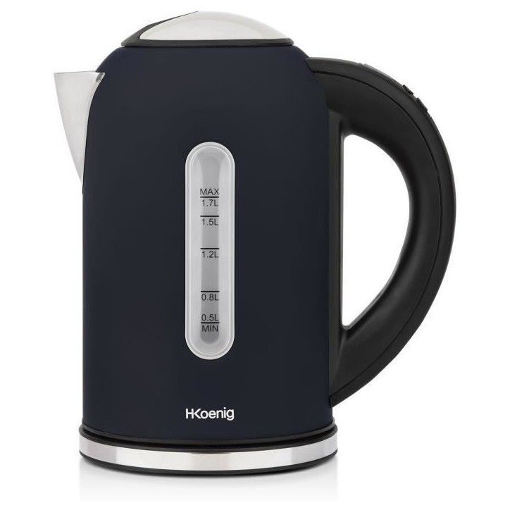 Bouilloire programmable - HKoeNIG - Boe56 - 1,7L - 2200 W - Température réglable - Ecran LCD - Bleu nuit mat et acier inoxydab