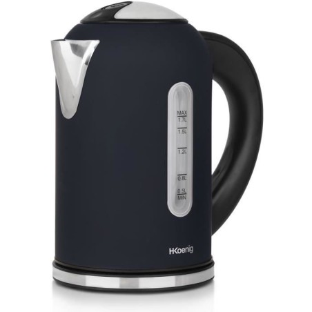 Bouilloire programmable - HKoeNIG - Boe56 - 1,7L - 2200 W - Température réglable - Ecran LCD - Bleu nuit mat et acier inoxydab