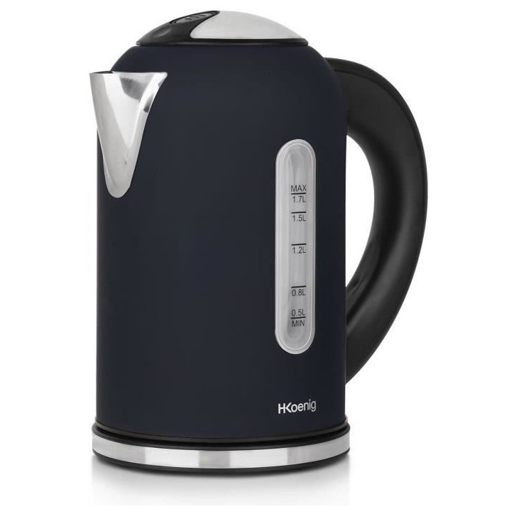 Bouilloire programmable - HKoeNIG - Boe56 - 1,7L - 2200 W - Température réglable - Ecran LCD - Bleu nuit mat et acier inoxydab