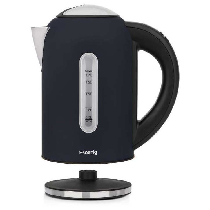 Bouilloire programmable - HKoeNIG - Boe56 - 1,7L - 2200 W - Température réglable - Ecran LCD - Bleu nuit mat et acier inoxydab