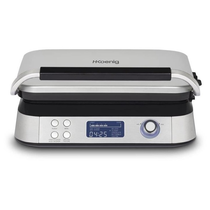 Gaufrier HKoeNIG - GFX800 - Surface de Cuisson 12x12,5 - 5 programmes de cuisson - Revetement anti-adhésif - 1600W Gaufrier HKoeNIG - GFX800 - Surface de Cuisson 12x12,5 - 5 programmes de cuisson - Revetement anti-adhésif - 1600W