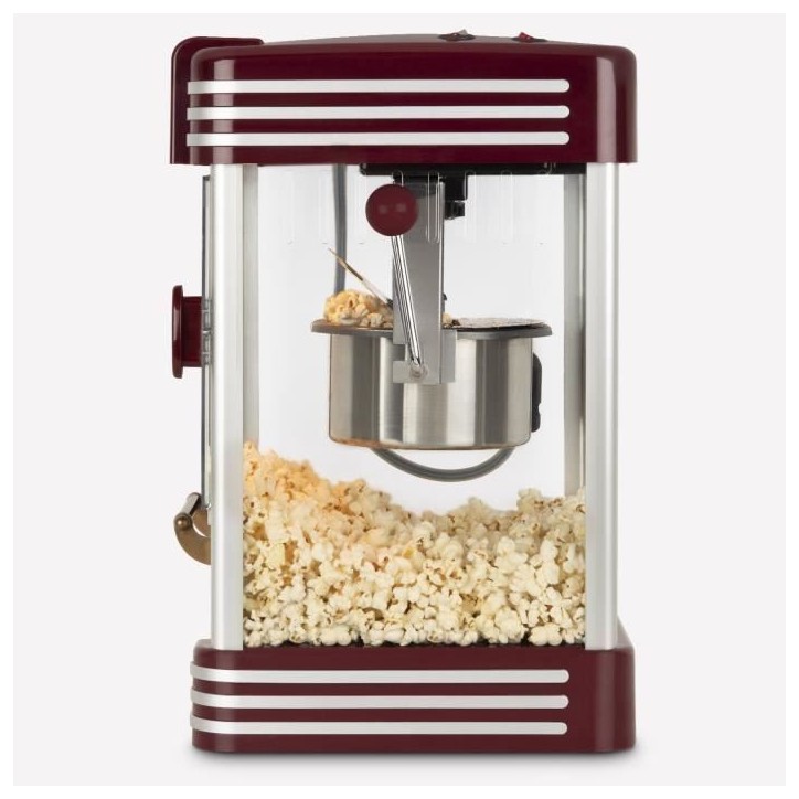 Machine a popcorn HKoeNIG - POP330 - Design retro - Capacité 50g - Lumiere intérieure de maintien au chaud - 360W