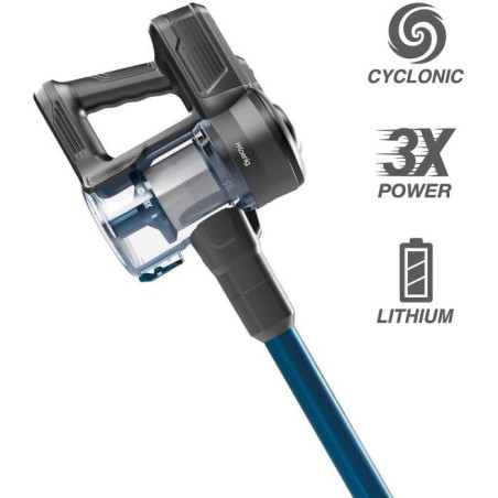 Aspirateur balai sans fil 2 en 1 - H.KoeNIG - UP610 - PowerClean - 155 W - 0,8 L - Bleu