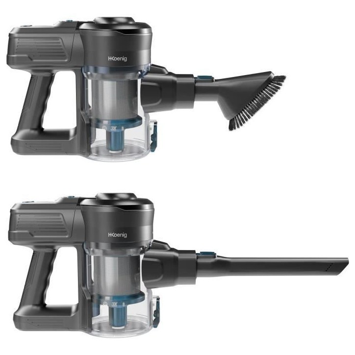Aspirateur balai sans fil 2 en 1 - H.KoeNIG - UP610 - PowerClean - 155 W - 0,8 L - Bleu