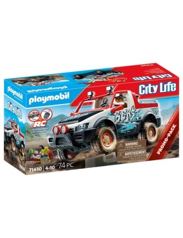 PLAYMOBIL Voiture de rallye - City Life - Avec personnage et véhicule tout-terrain - 74 pieces - Des 4 ans
