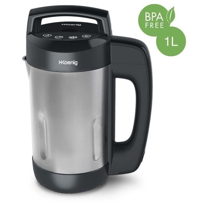 Blender chauffant - H.Koenig - MXC20 - 850 W - 1,1 L - Inox - 2 programmes de cuisson - noir Blender chauffant - H.Koenig - MXC20 - 850 W - 1,1 L - Inox - 2 programmes de cuisson - noir