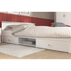 Chambre complete adulte: Lit 160 x 200 cm + armoire 3 portes et 2 tiro