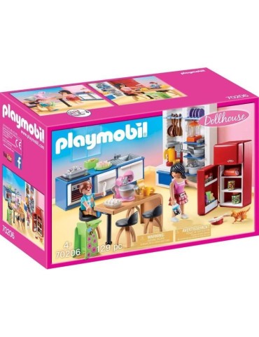 PLAYMOBIL - 70206 - Dollhouse La Maison Traditionnelle - Cuisine familiale - 129 pieces - Mixte - Plastique