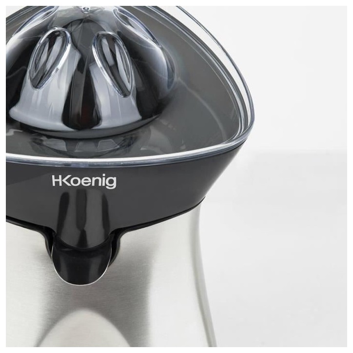 Presse-agrume électrique - H.KoeNIG AGR60 - 2 cônes interchangeables - Bec verseur anti-goutte - Inox