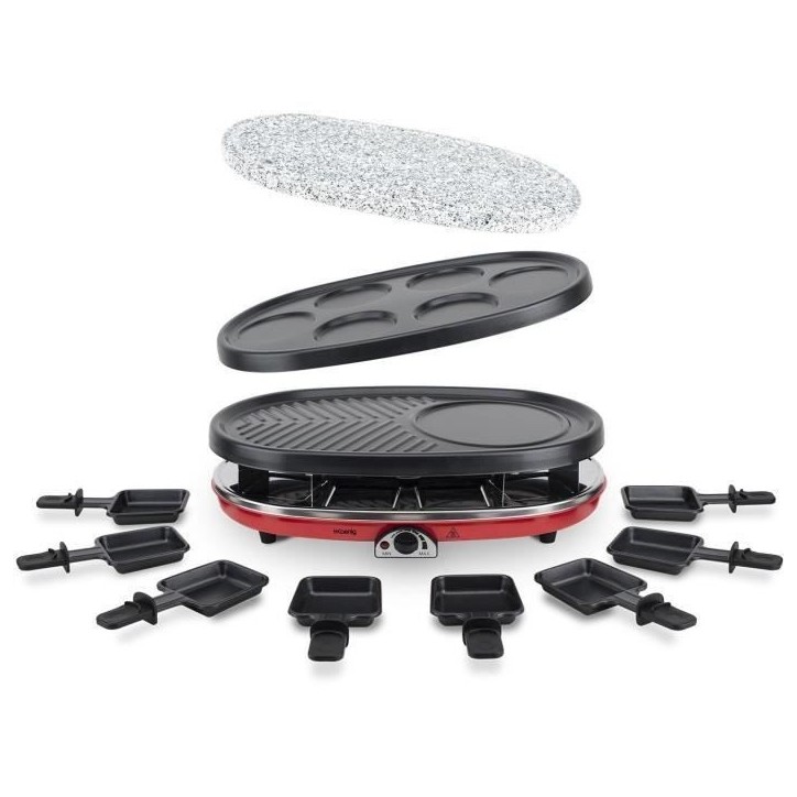 Appareil a raclette 4 en 1 HKoeNIG - RP418 - Juqu'a 8 personnes - 3 plaques interchangeables - Température réglable - 1500W Appareil a raclette 4 en 1 HKoeNIG - RP418 - Juqu'a 8 personnes - 3 plaques interchangeables - Température réglable - 1500W