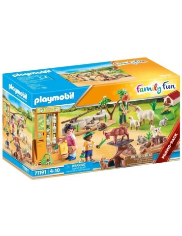 PLAYMOBIL - 71191 - Ferme pédagogique - Le parc animalier - Animaux domestiques - Family Fun - Country