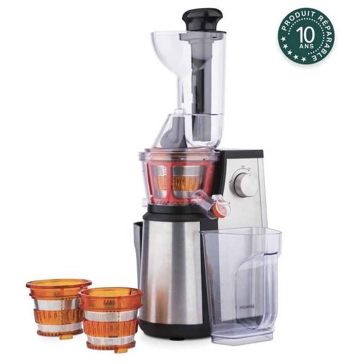 Extracteur de jus vertical Vitalice - HKoeNIG - GSX22 - 400 W - 1 L - Inox / Noir
