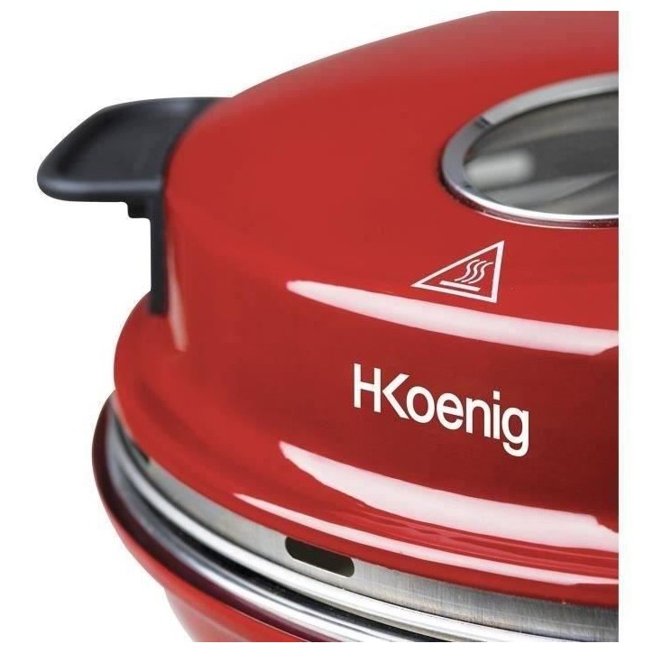 Four a pizza HKoeNIG - NAPL350 - Plaque Cuisson 32cm - Température jusqu'a 350°C - Rouge - 1200 W