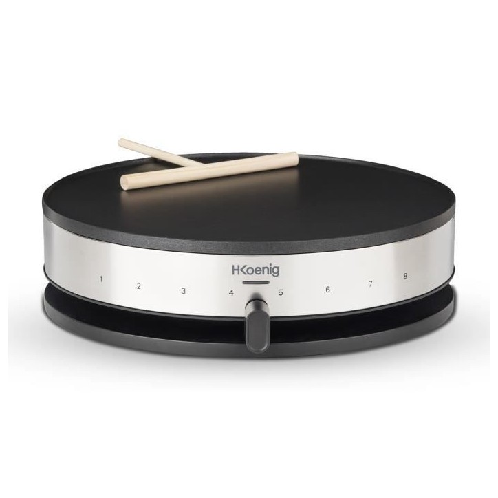 Crepiere HKoeNIG - KREP29 - Surface de cuisson 33cm - Revetement anti-adhésif - Température jusqu'a 230°C - 1300W - Bandeau I