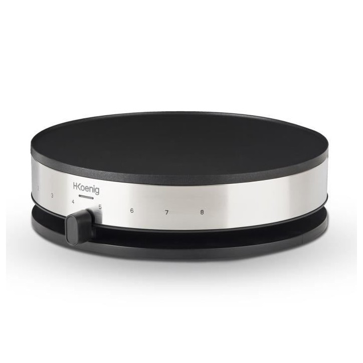 Crepiere HKoeNIG - KREP29 - Surface de cuisson 33cm - Revetement anti-adhésif - Température jusqu'a 230°C - 1300W - Bandeau I