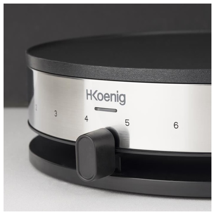 Crepiere HKoeNIG - KREP29 - Surface de cuisson 33cm - Revetement anti-adhésif - Température jusqu'a 230°C - 1300W - Bandeau I