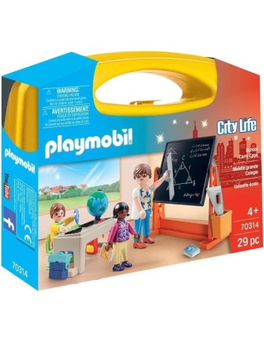 PLAYMOBIL - 70314 - Valisette école - Enfant - Mixte - Bleu - 4 ans - Playmobil City Life - Plastique