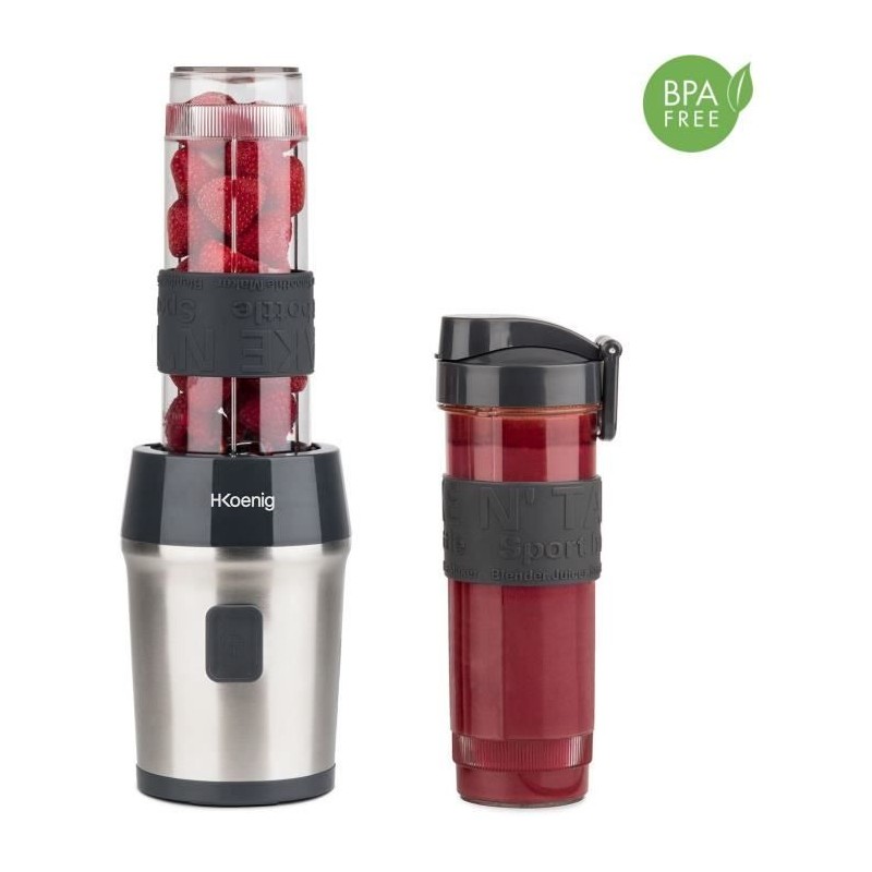 Mini blender - H.KoeNIG - SMOO9 - 300 W - 570 ml - Noir - 2 gourdes in Mini blender - H.KoeNIG - SMOO9 - 300 W - 570 ml - Noir - 2 gourdes in