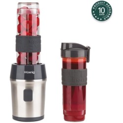 Mini blender - H.KoeNIG - SMOO9 - 300 W - 570 ml - Noir - 2 gourdes in