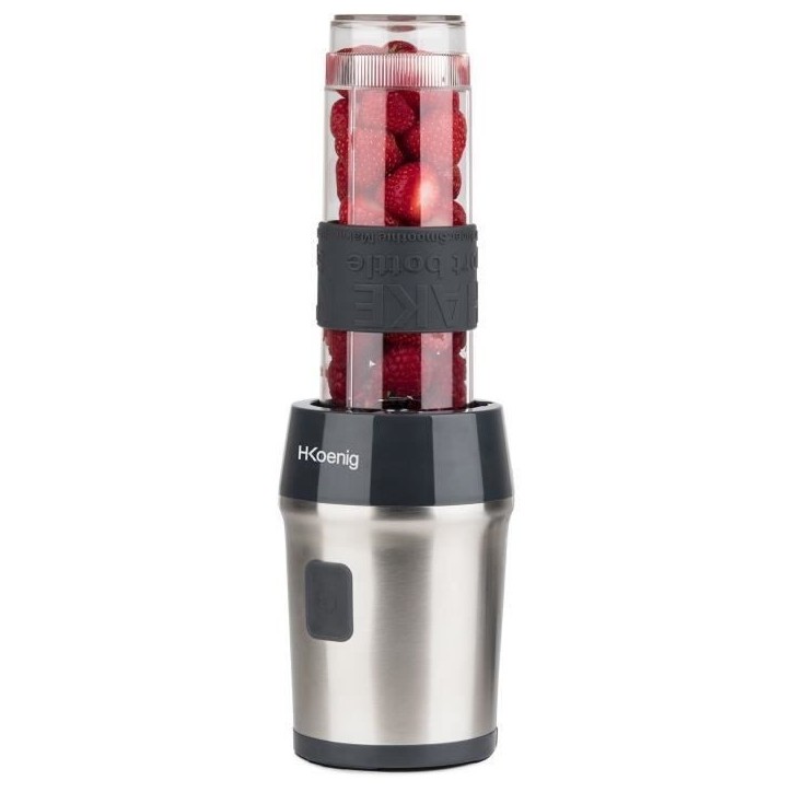 Mini blender - H.KoeNIG - SMOO9 - 300 W - 570 ml - Noir - 2 gourdes incluses - Sans BPA