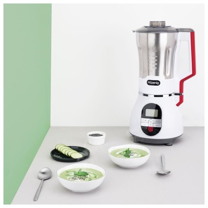 Blender chauffant - H.Koenig - MXC36 - 900 W - 1,4 L - Inox - 3 vitesses + Pulse Blender chauffant - H.Koenig - MXC36 - 900 W - 1,4 L - Inox - 3 vitesses + Pulse