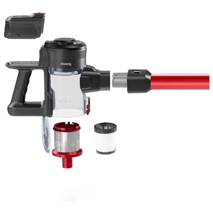 Aspirateur balai 2 en 1 sans fil PowerClean - H.KoeNIG - UP600 - 3 vitesses - Puissance 155W Aspirateur balai 2 en 1 sans fil PowerClean - H.KoeNIG - UP600 - 3 vitesses - Puissance 155W