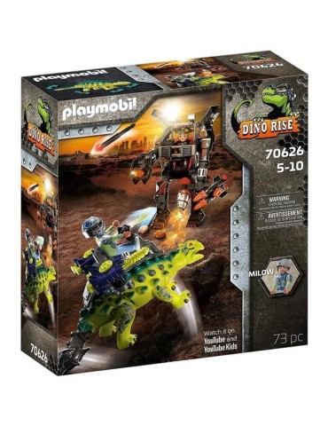 PLAYMOBIL - 70626 - Dino Rise - Saichania et Robot soldat - Mixte - 73 pieces