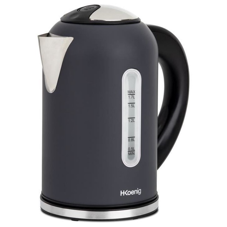 Bouilloire H.KoeNIG Boe52 - Capacité 1,7 L - Température réglable 40 a 110°C - Ecran LCD - Gris mat
