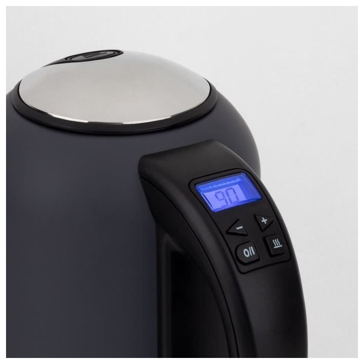 Bouilloire H.KoeNIG Boe52 - Capacité 1,7 L - Température réglable 40 a 110°C - Ecran LCD - Gris mat