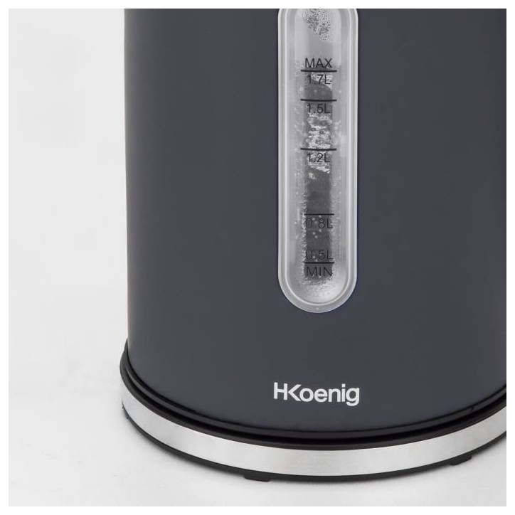 Bouilloire H.KoeNIG Boe52 - Capacité 1,7 L - Température réglable 40 a 110°C - Ecran LCD - Gris mat