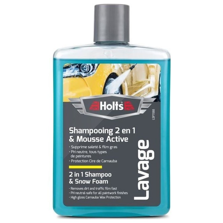 HOLTS Shampooing super moussant + cire de Carnauba - 475 ml