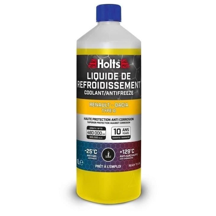 Liquide de Refroidissement - HOLTS - HAFR0003B - Dédié Renault-Dacia Type D 1L
